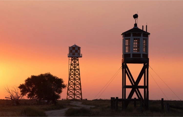sunset with water tower 