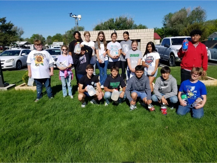 students in grass